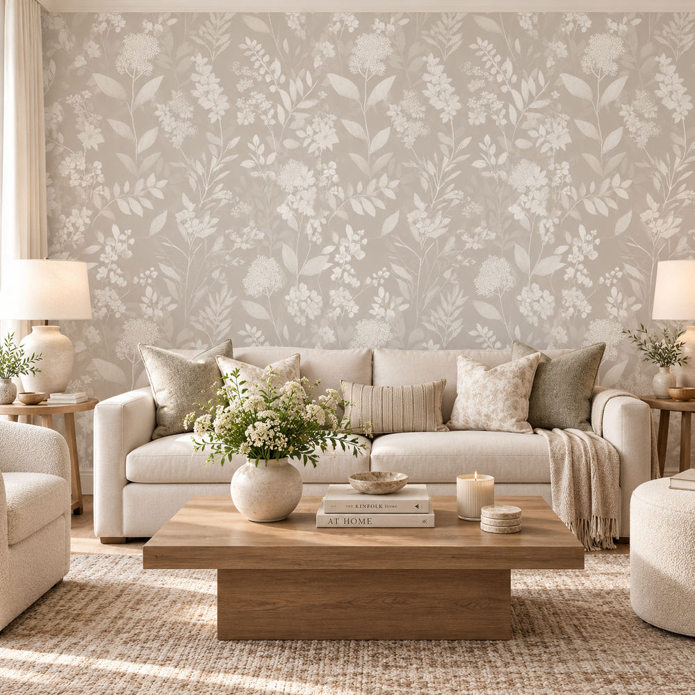Botanical Whisper Ivory Wallpaper