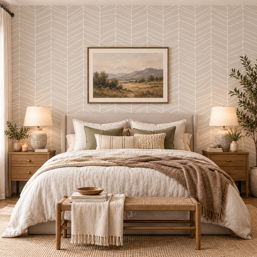Calm Chevron Neutral Wallpaper