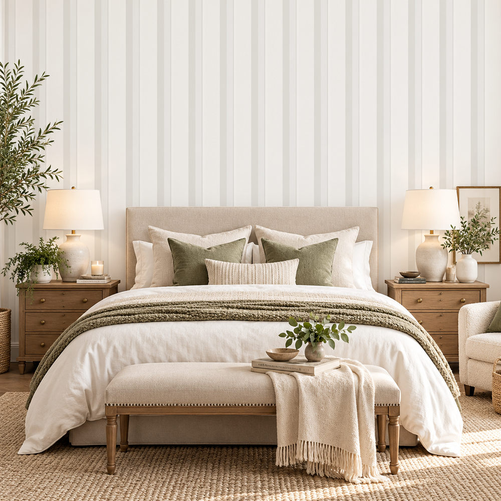Soft Linen Stripe Wallpaper