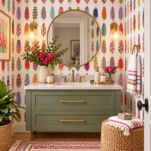 Boho Festival Feather Wallpaper