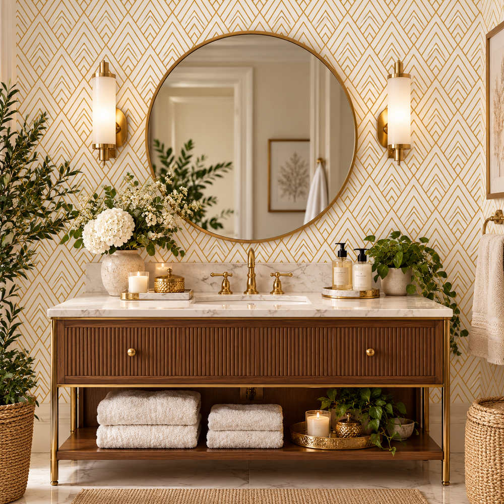 Golden Deco Diamond Wallpaper