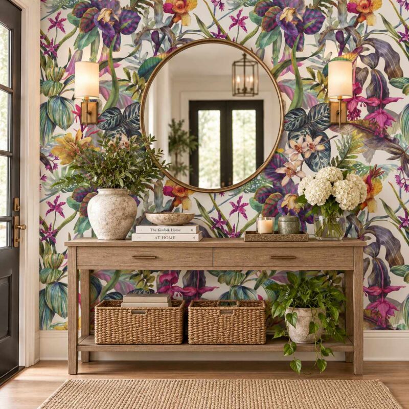 Ivory Tropical Bloom Wallpaper