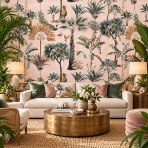 Blush Paradise Palm Wallpaper