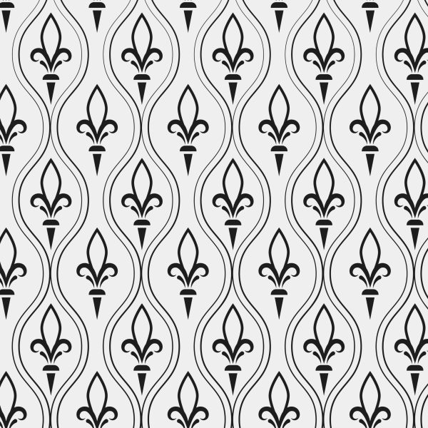 Elegant Black and White Venetian Ornament Pattern