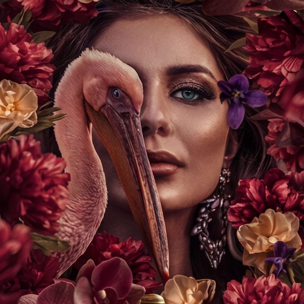Flamingo Muse & Floral Woman
