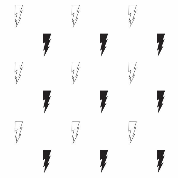 Lightning Strike Monochrome Geometric Wallpaper