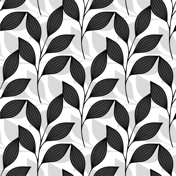 Lilac Serenity Monochrome Botanical Leaf Wallpaper