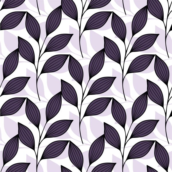 Lilac Serenity Purple Botanical Leaf Wallpaper
